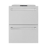 ZLINE 24 in. Touchstone 168 Can Outdoor-Rated Dual Refrigerator Drawer with DuraSnow® Stainless Steel Doors (RDSO-SN-24) - (RDSOSN24) -