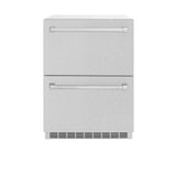 ZLINE 24 in. Touchstone 168 Can Outdoor-Rated Dual Refrigerator Drawer with DuraSnow® Stainless Steel Doors (RDSO-SN-24) - (RDSOSN24) -