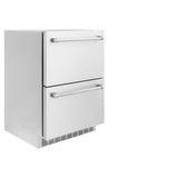 ZLINE 24 in. Touchstone 168 Can Outdoor-Rated Dual Refrigerator Drawer with Stainless Steel Doors (RDSO-ST-24) - (RDSOST24) -