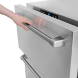 ZLINE 24 in. Touchstone 168 Can Outdoor-Rated Dual Refrigerator Drawer with Stainless Steel Doors (RDSO-ST-24) - (RDSOST24) -
