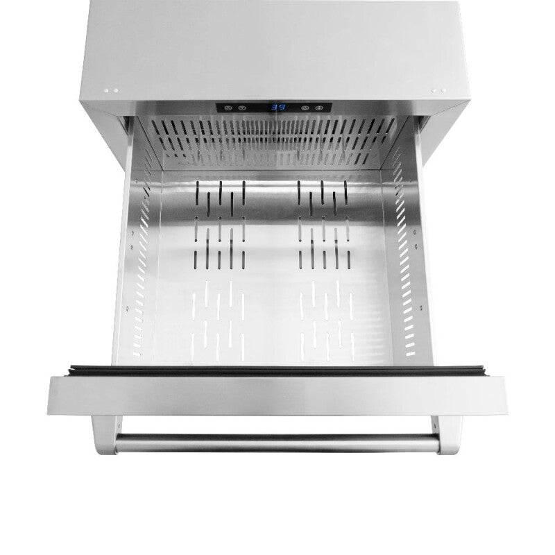 ZLINE 24 in. Touchstone 168 Can Outdoor-Rated Dual Refrigerator Drawer with Stainless Steel Doors (RDSO-ST-24) - (RDSOST24) -