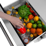 ZLINE 24 in. Touchstone 168 Can Outdoor-Rated Dual Refrigerator Drawer with Stainless Steel Doors (RDSO-ST-24) - (RDSOST24) -