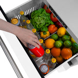 ZLINE 24 in. Touchstone 168 Can Outdoor-Rated Dual Refrigerator Drawer with White Matte Doors (RDSO-WM-24) - (RDSOWM24) -