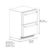 ZLINE 24 in. Touchstone 168 Can Outdoor-Rated Dual Refrigerator Drawer with White Matte Doors (RDSO-WM-24) - (RDSOWM24) -