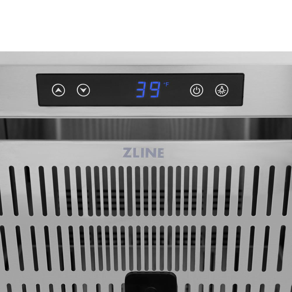 ZLINE Autograph Edition 24 in. Touchstone 168 Can Outdoor-Rated Dual Refrigerator Drawer with Black Stainless Steel Doors and Champagne Bronze Handles (RDSOZ-BS-24-CB) - (RDSOZBS24CB) -