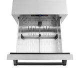 ZLINE Autograph Edition 24 in. Touchstone 168 Can Outdoor-Rated Dual Refrigerator Drawer with DuraSnow® Stainless Steel Doors and Matte Black Handles (RDSOZ-SN-24-MB) - (RDSOZSN24MB) -