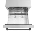 ZLINE Autograph Edition 24 in. Touchstone 168 Can Outdoor-Rated Dual Refrigerator Drawer with DuraSnow® Stainless Steel Doors and Matte Black Handles (RDSOZ-SN-24-MB) - (RDSOZSN24MB) -