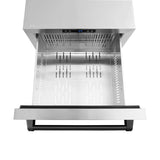 ZLINE Autograph Edition 24 in. Touchstone 168 Can Outdoor-Rated Dual Refrigerator Drawer with Stainless Steel Doors and Matte Black Handles (RDSOZ-ST-24-MB) - (RDSOZST24MB) -