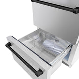 ZLINE Autograph Edition 24 in. Touchstone 168 Can Outdoor-Rated Dual Refrigerator Drawer with Stainless Steel Doors and Matte Black Handles (RDSOZ-ST-24-MB) - (RDSOZST24MB) -