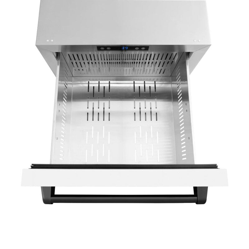 Autograph Edition 24 in. Touchstone 168 Can Outdoor-Rated Dual Refrigerator Drawer with White Matte Doors and Matte Black Handles - (RDSOZWM24MB) -