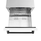 Autograph Edition 24 in. Touchstone 168 Can Outdoor-Rated Dual Refrigerator Drawer with White Matte Doors and Matte Black Handles - (RDSOZWM24MB) -