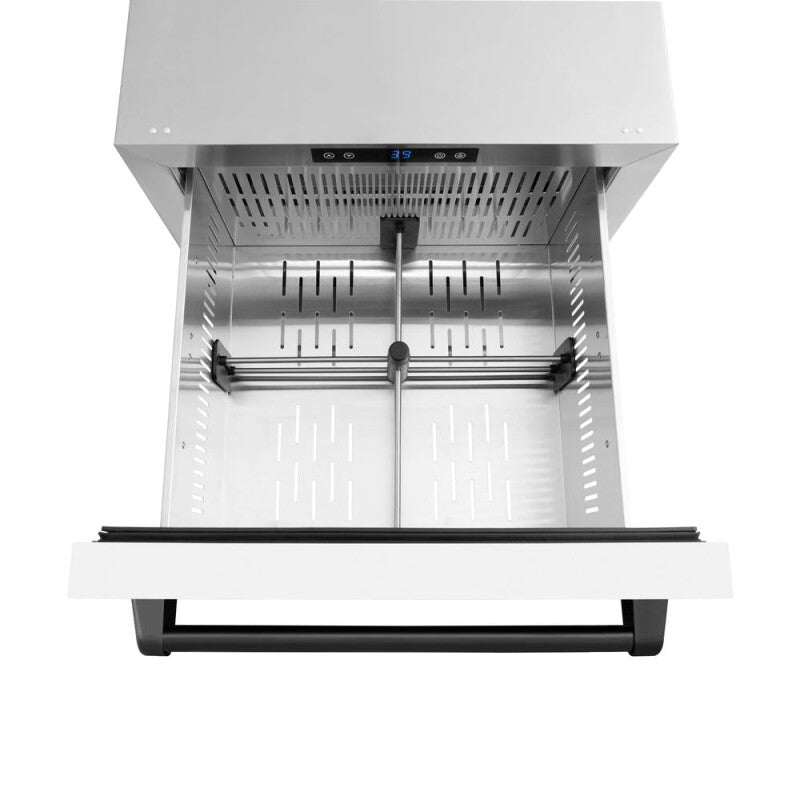 Autograph Edition 24 in. Touchstone 168 Can Outdoor-Rated Dual Refrigerator Drawer with White Matte Doors and Matte Black Handles - (RDSOZWM24MB) -