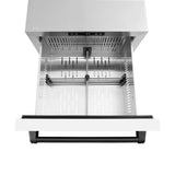 Autograph Edition 24 in. Touchstone 168 Can Outdoor-Rated Dual Refrigerator Drawer with White Matte Doors and Matte Black Handles - (RDSOZWM24MB) -