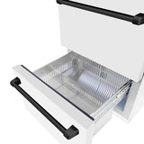 Autograph Edition 24 in. Touchstone 168 Can Outdoor-Rated Dual Refrigerator Drawer with White Matte Doors and Matte Black Handles - (RDSOZWM24MB) -