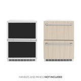 ZLINE 24 in. Touchstone 168 Can Outdoor-Rated Dual Refrigerator Drawer with Panel-Ready Doors (RDSPO-24) - (RDSPO24) -