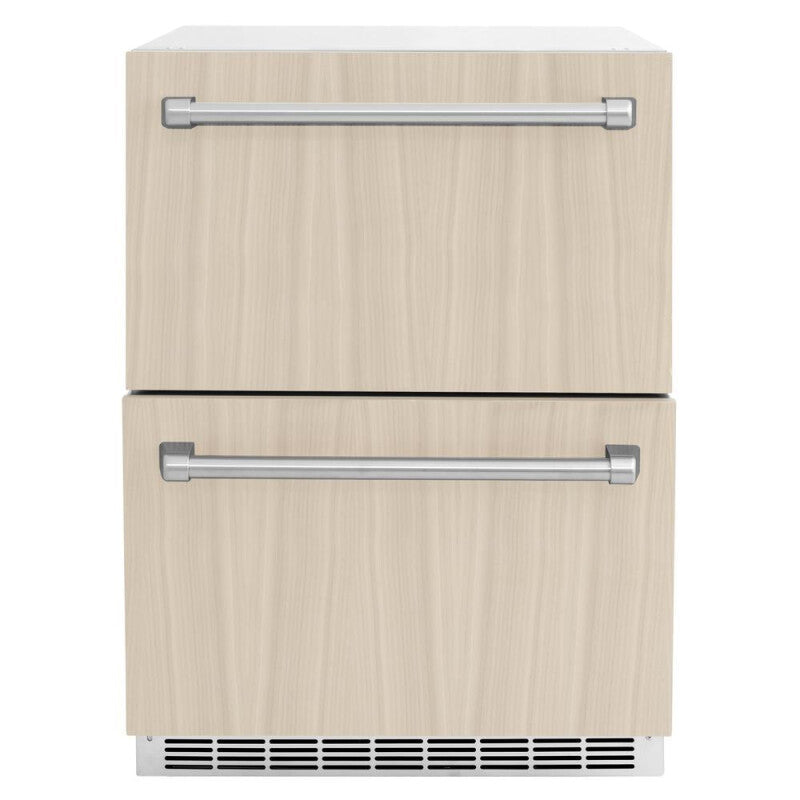 ZLINE 24 in. Touchstone 168 Can Outdoor-Rated Dual Refrigerator Drawer with Panel-Ready Doors (RDSPO-24) - (RDSPO24) -