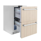 ZLINE 24 in. Touchstone 168 Can Outdoor-Rated Dual Refrigerator Drawer with Panel-Ready Doors (RDSPO-24) - (RDSPO24) -