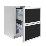 ZLINE 24 in. Touchstone 168 Can Outdoor-Rated Dual Refrigerator Drawer with Panel-Ready Doors (RDSPO-24) - (RDSPO24) -
