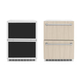 ZLINE 24 in. Touchstone 168 Can Outdoor-Rated Dual Refrigerator Drawer with Panel-Ready Doors (RDSPO-24) - (RDSPO24) -
