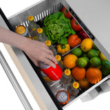 ZLINE 24 in. Touchstone 168 Can Outdoor-Rated Dual Refrigerator Drawer with Panel-Ready Doors (RDSPO-24) - (RDSPO24) -