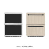 ZLINE Autograph Edition 24 in. Touchstone 168 Can Outdoor-Rated Dual Refrigerator Drawer with Panel-Ready Doors and Matte Black Handles (RDSPOZ-24-MB) - (RDSPOZ24MB) -