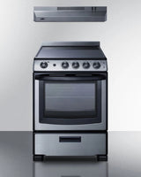 24" Wide Electric Range & Convertible Hood - (REXH24RSS)