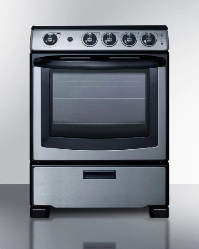 24" Wide Electric Range & Convertible Hood - (REXH24RSS)