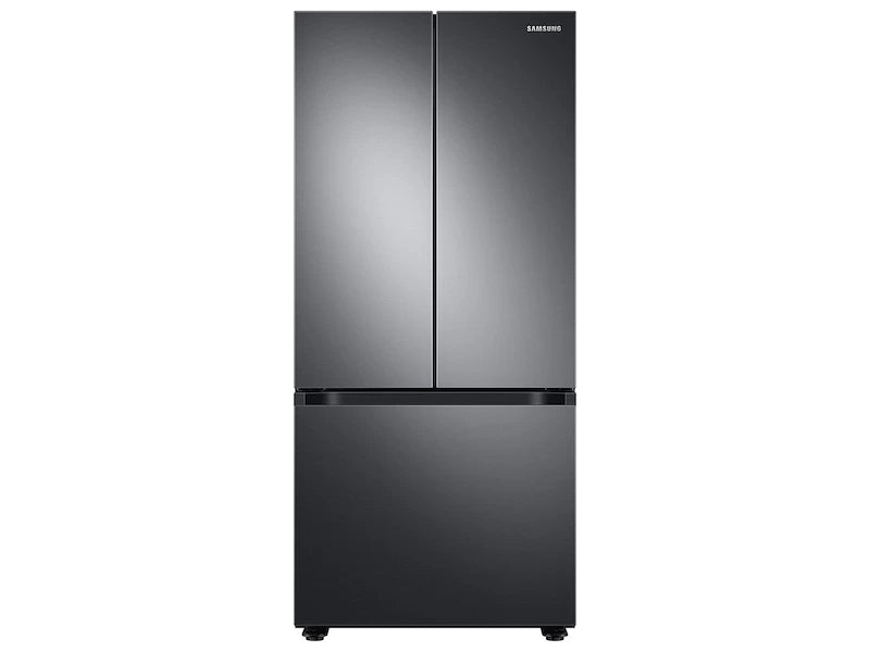 22 cu. ft. Smart 3-Door French Door Refrigerator in Black Stainless Steel - (RF22A4121SG) - SAMSUNG