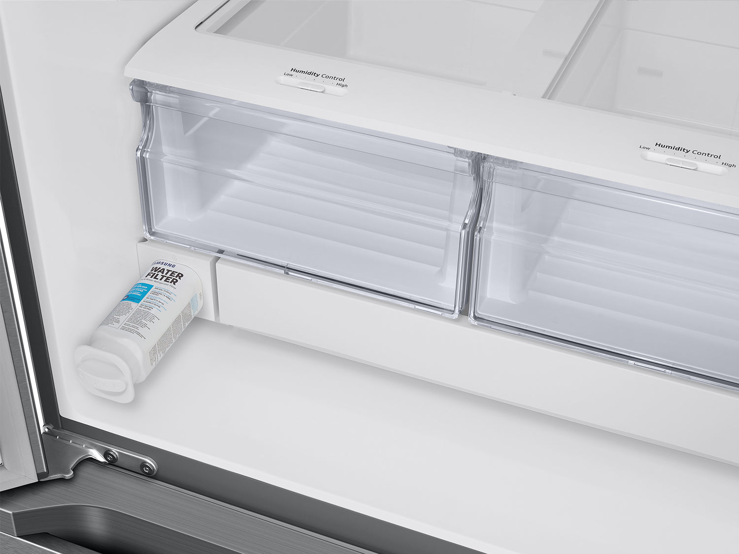 22 cu. ft. Food Showcase Counter Depth 4-Door French Door Refrigerator in Black Stainless Steel - (RF22R7351SG)