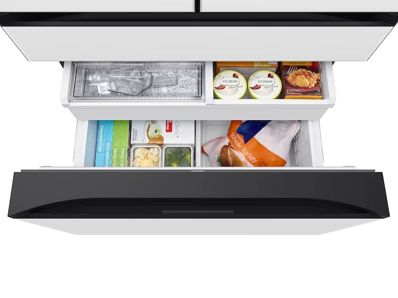 Bespoke 4-Door French Door Refrigerator (23 cu. ft.) with AutoFill Water Pitcher in White Glass - (RF23BB820012AA) - SAMSUNG