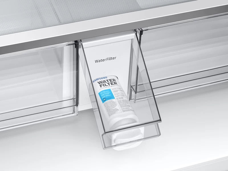 Bespoke 4-Door French Door Refrigerator (23 cu. ft.) with AutoFill Water Pitcher in White Glass - (RF23BB820012AA) - SAMSUNG