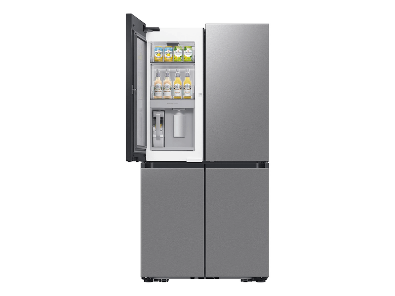 Bespoke Counter Depth 4-Door Flex™ Refrigerator (23 cu. ft.) with Beverage Zone™ and Auto Open Door in Stainless Steel - (RF23DB9700QLAA)
