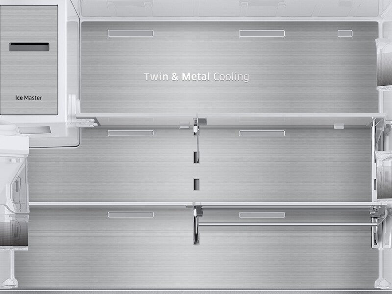 23 cu. ft. Counter Depth 4-Door French Door Refrigerator with Polygon Handles in Stainless Steel - (RF23M8090SG)