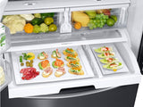 25 cu. ft. French Door Refrigerator with External Water & Ice Dispenser in Black Stainless Steel - (RF263BEAESG) - SAMSUNG
