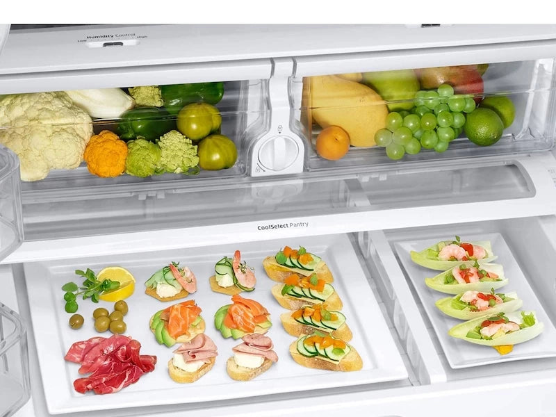 25 cu. ft. French Door Refrigerator with External Water & Ice Dispenser in Stainless Steel - (RF263BEAESR) - SAMSUNG