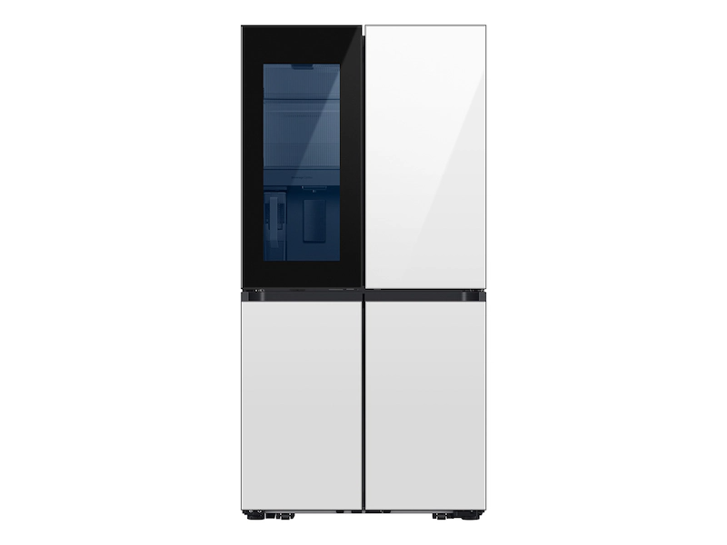 Bespoke 4-Door Flex™ Refrigerator (29 cu. ft.) with Beverage Zone™ and Auto Open Door in White Glass - (RF29DB970012AA)