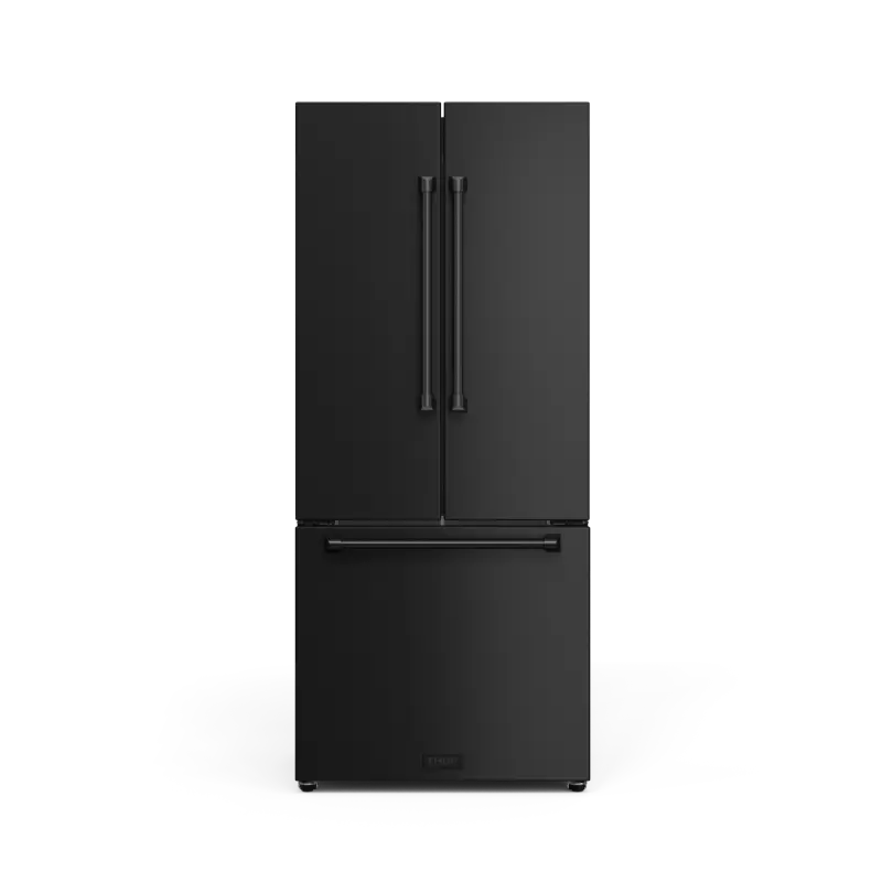 30 Inch 17.5 Cu Ft French Door Counter Depth Refrigerator With Ice Maker In Black Gordon Ramsay Series - (RF3017FFD00) -