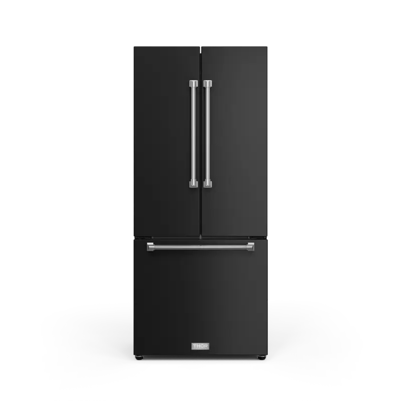 30 Inch 17.7 cu ft French Door Counter Depth Refrigerator with Ice Maker in Black/Stainless Steel | Gordon Ramsay Series - (RF3017FFD00SS) -
