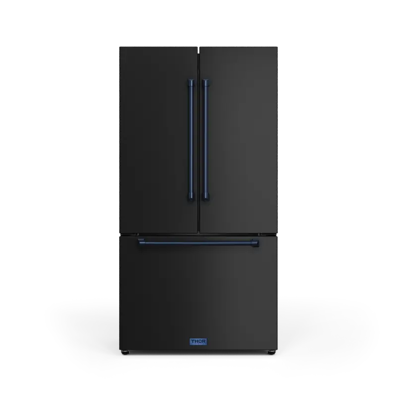 36 Inch 20.3 cu ft French Door Counter Depth Refrigerator with Ice Maker in Black/Navy Blue | Gordon Ramsay Series - (RF3621CTD00BLU) -