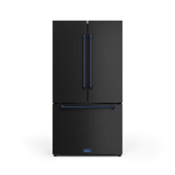 36 Inch 20.3 cu ft French Door Counter Depth Refrigerator with Ice Maker in Black/Navy Blue | Gordon Ramsay Series - (RF3621CTD00BLU) -