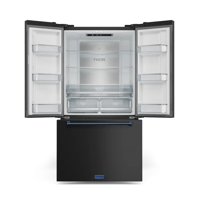 36 Inch 20.3 cu ft French Door Counter Depth Refrigerator with Ice Maker in Black/Navy Blue | Gordon Ramsay Series - (RF3621CTD00BLU) -