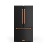 36 Inch 20.3 cu ft French Door Counter Depth Refrigerator with Ice Maker in Black/Rose Gold | Gordon Ramsay Series - (RF3621CTD00RSG) -