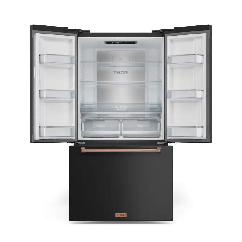 36 Inch 20.3 cu ft French Door Counter Depth Refrigerator with Ice Maker in Black/Rose Gold | Gordon Ramsay Series - (RF3621CTD00RSG) -