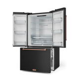 36 Inch 20.3 cu ft French Door Counter Depth Refrigerator with Ice Maker in Black/Rose Gold | Gordon Ramsay Series - (RF3621CTD00RSG) -
