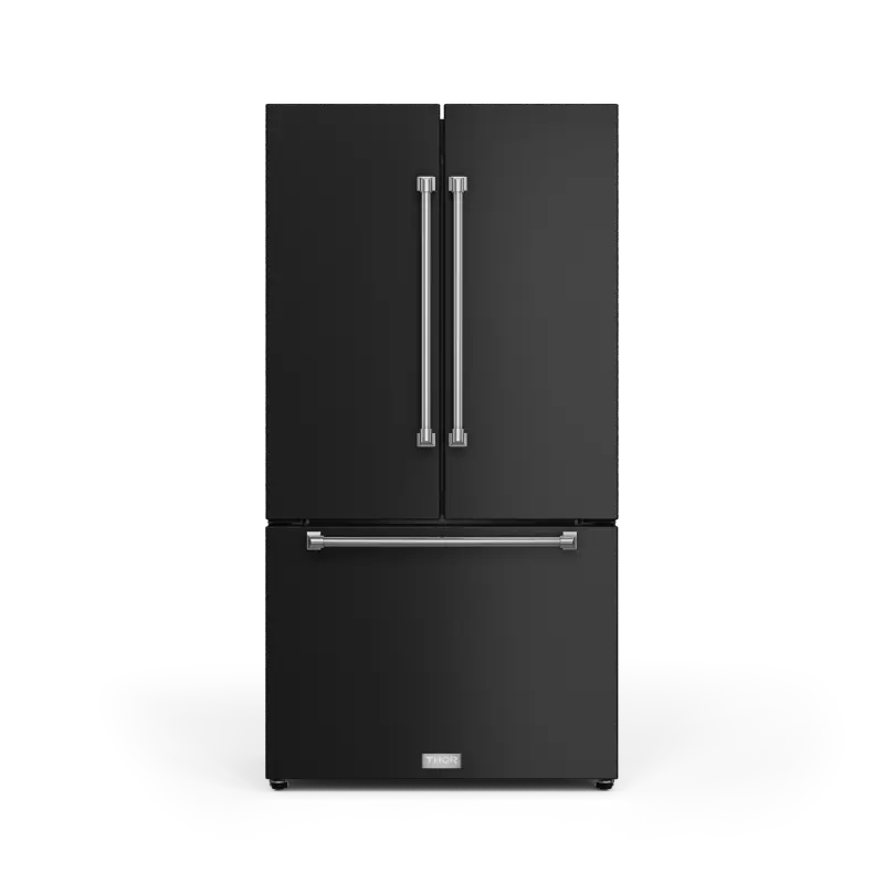 36 Inch 20.3 cu ft French Door Counter Depth Refrigerator with Ice Maker in Black/Stainless Steel | Gordon Ramsay Series - (RF3621CTD00SS) -