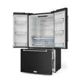36 Inch 20.3 cu ft French Door Counter Depth Refrigerator with Ice Maker in Black/Stainless Steel | Gordon Ramsay Series - (RF3621CTD00SS) -