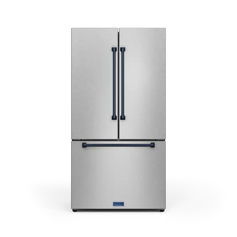 36 Inch 20.3 cu ft French Door Counter Depth Refrigerator with Ice Maker in Stainless Steel/Navy Blue | Gordon Ramsay Series - (RF3621CTD99BLU) -