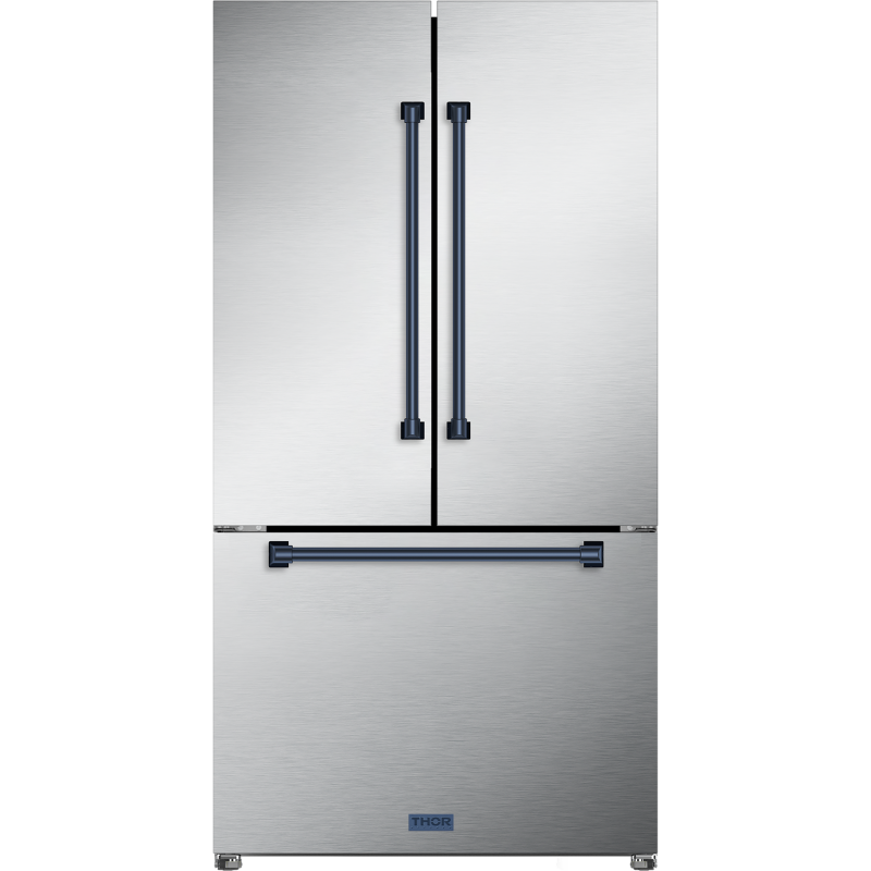36 Inch 20.3 cu ft French Door Counter Depth Refrigerator with Ice Maker in Stainless Steel/Navy Blue | Gordon Ramsay Series - (RF3621CTD99BLU) -