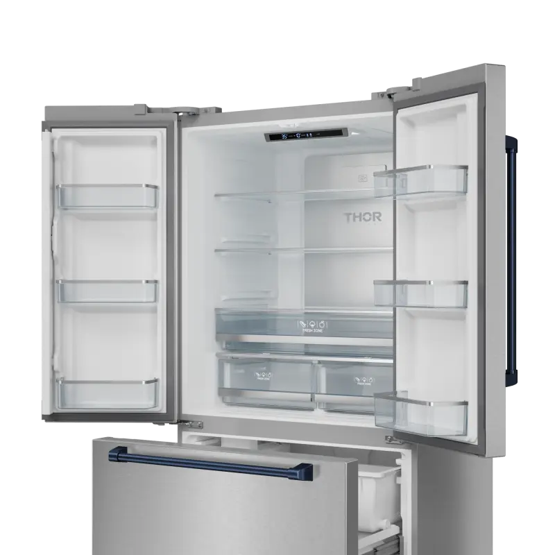 36 Inch 20.3 cu ft French Door Counter Depth Refrigerator with Ice Maker in Stainless Steel/Navy Blue | Gordon Ramsay Series - (RF3621CTD99BLU) -