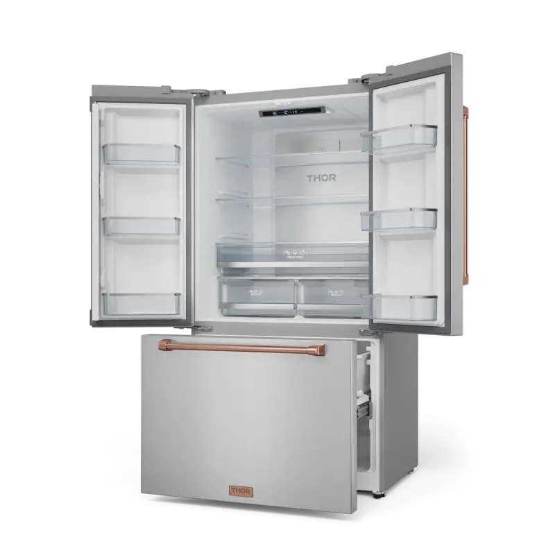 36 Inch 20.3 cu ft French Door Counter Depth Refrigerator with Ice Maker in Stainless Steel/Rose Gold | Gordon Ramsay Series - (RF3621CTD99RSG) -